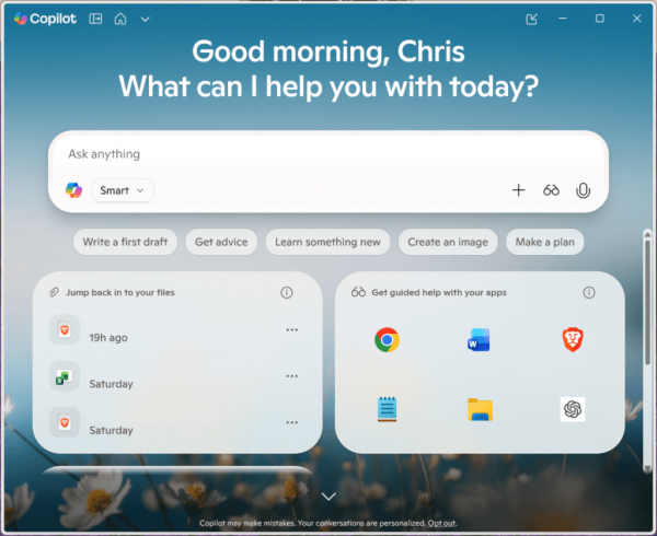 Microsoft Copilot app on Windows 11