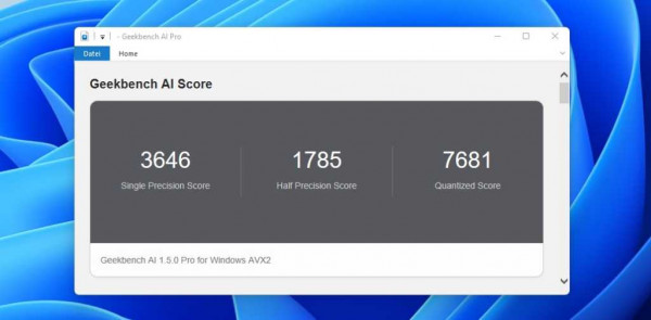Geekom A8 GeekbenchAI