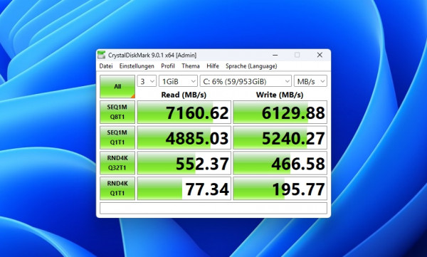 Geekom A8 CrystalDiskMark