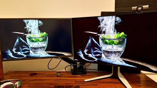 Alienware AW3225QF OLED monitor upgrade dual screen setup