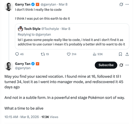 Screen capture of a tweet releated to Markdown by Garry Tan