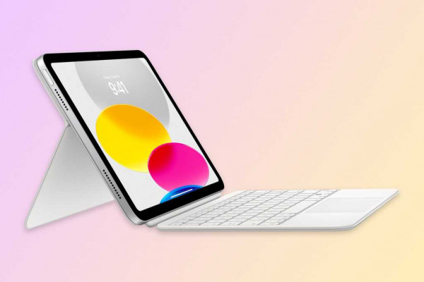 iPad attached to keyboard folio