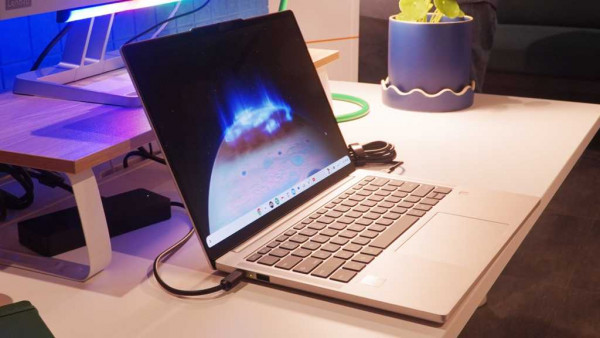 Lenovo Chromebook Plus 14 2025 from the side