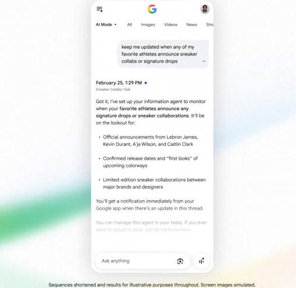 Google’s “information agents” can track specific topics.