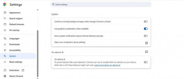 Chrome disable background apps